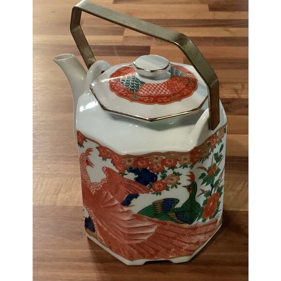 Japanese Arita By Imari Peacock FINE CHINA Teapot - Picture 7 of 9